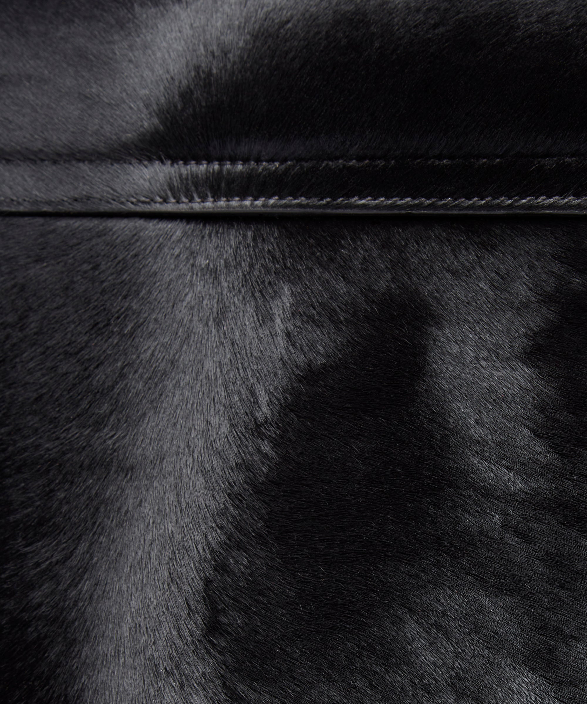 KUN HONG Mother Satchel in Black Fuzz, Close-up of KUN HONG the CHUA collection Handbags Mother Satchel Daughter Mini