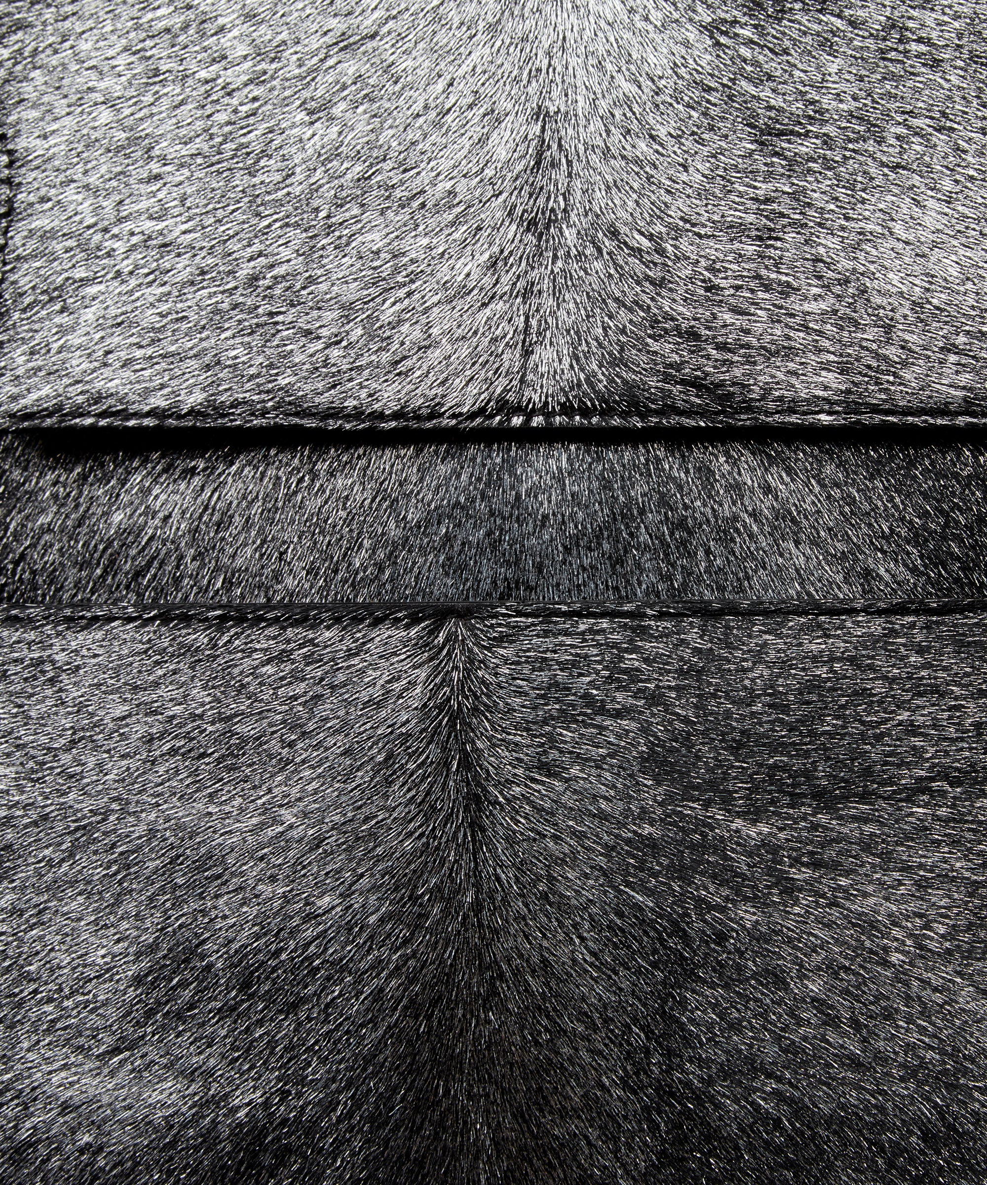 KUN HONG Mother Satchel in Silver Fuzz, Close-up of KUN HONG the CHUA collection Handbags Mother Satchel Daughter Mini 